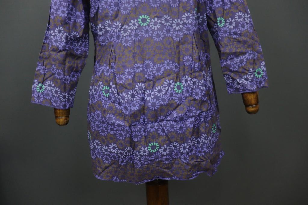 GUDRUN SJÖDEN Multi Flower Cotton Long Sleeve Button Front Tunic Shirt Top Sz S