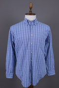 Burberry London Blue Check Long Sleeve Button Down Shirt – Size L