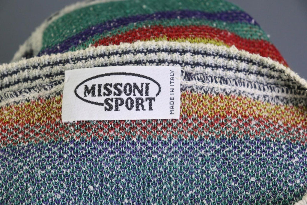 MISSONI SPORT Multi Striped Cotton Knitted Long Sleeve Pullover Sweater – Size 44
