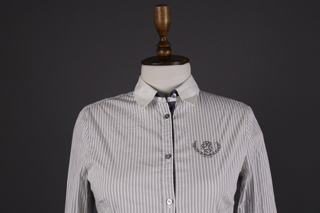 Paul & Shark Yachting Stretch White Stripe Long Sleeve Blouse Shirt – Size 40