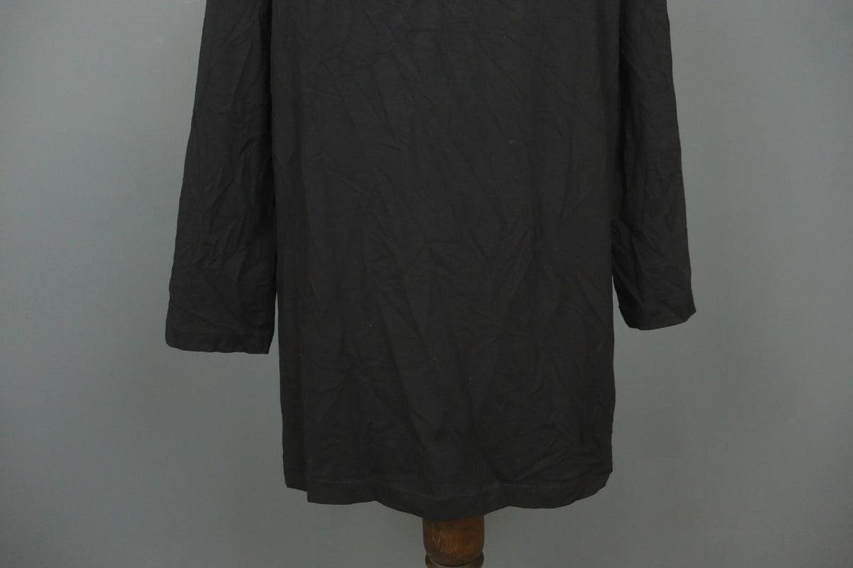 OSKA Black Viscose Blend Regular Fit Long Sleeve Round Neck Sheath Dress – Size 5