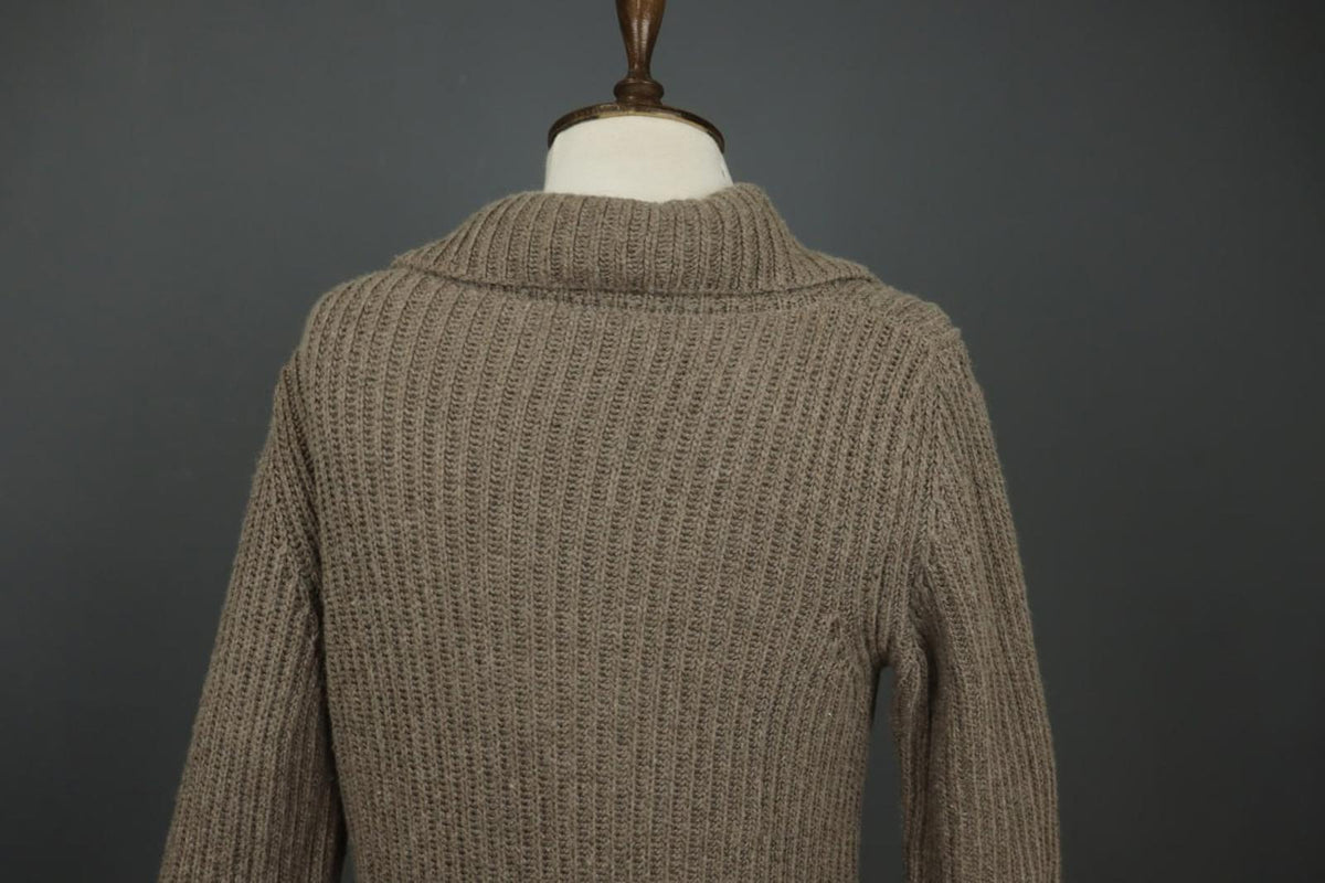 BLUMARINE Brown Knitted Collared Long Sleeve Button Front Cardigan Sweater M/L
