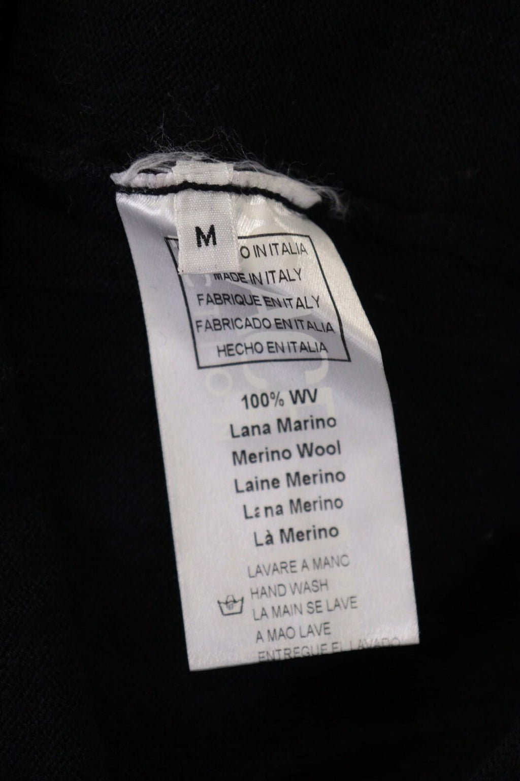 VERSACE COLLECTION Black Merino Wool Knit Long Sleeve Top Tunic Shirt – Size M