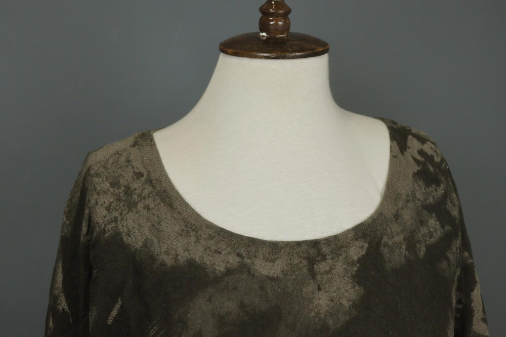 HIGH USE Brown Stretch Round Neck Raglan Sleeve Regular Fit Pullover Sweater M/L