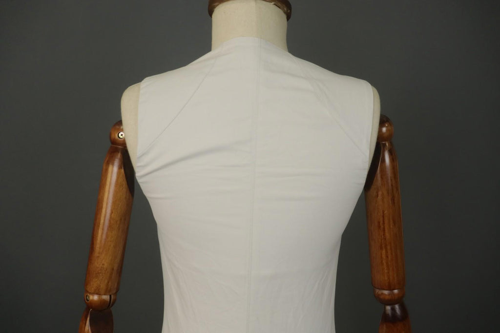 SARAH PACINI White Cotton Sleeveless V-Neck Full Zip Front Bodycon Dress – Size 0