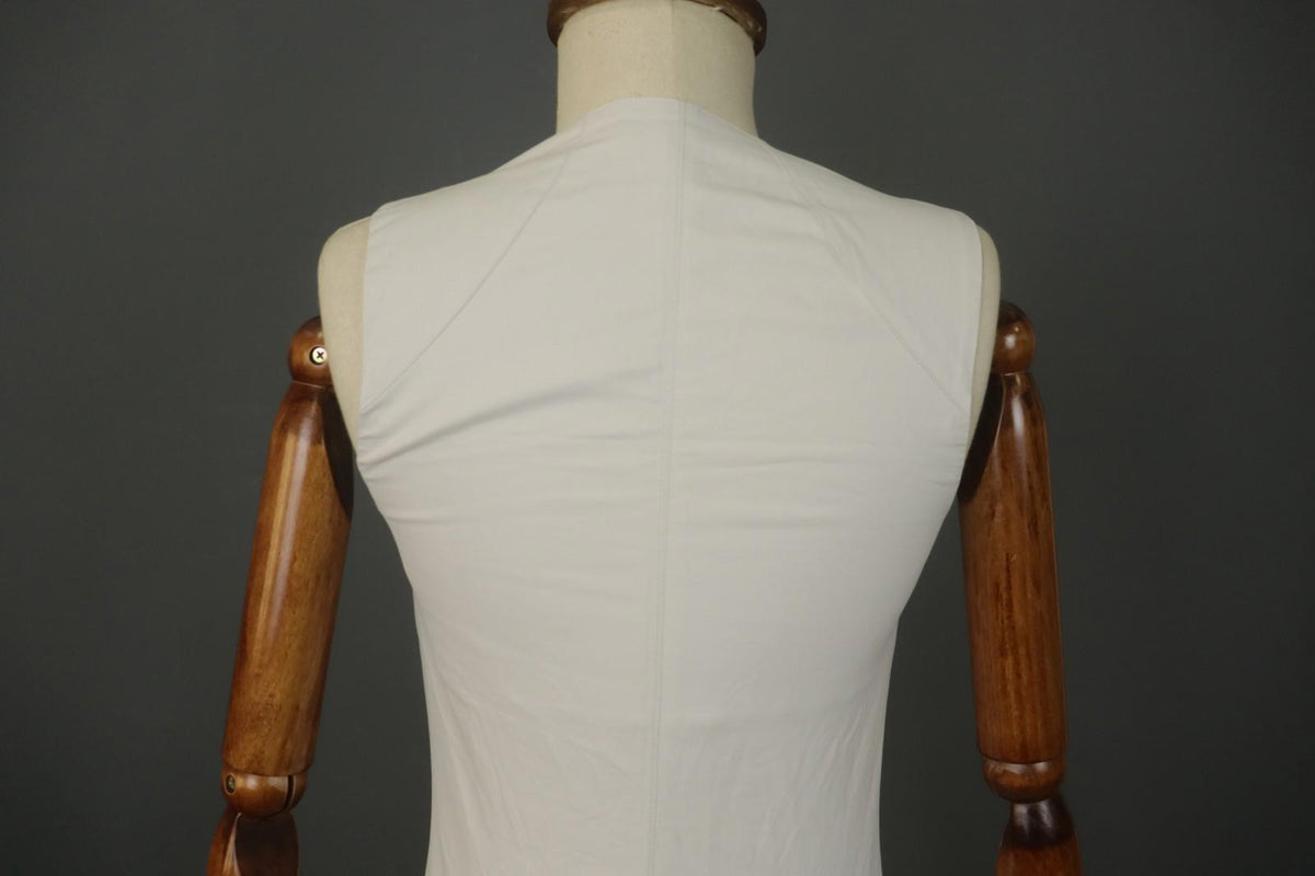 SARAH PACINI White Cotton Sleeveless V-Neck Full Zip Front Bodycon Dress – Size 0