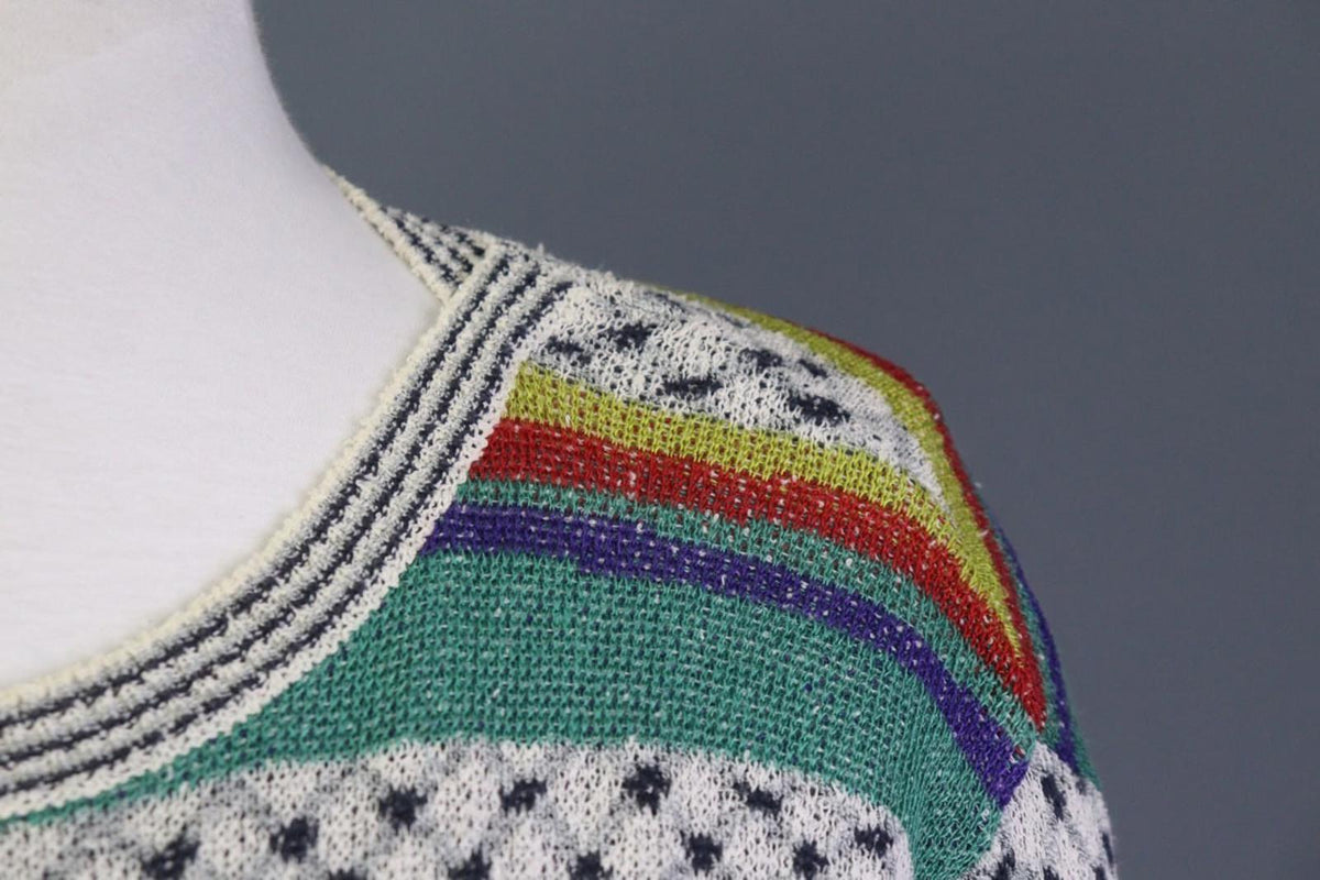 MISSONI SPORT Multi Striped Cotton Knitted Long Sleeve Pullover Sweater – Size 44