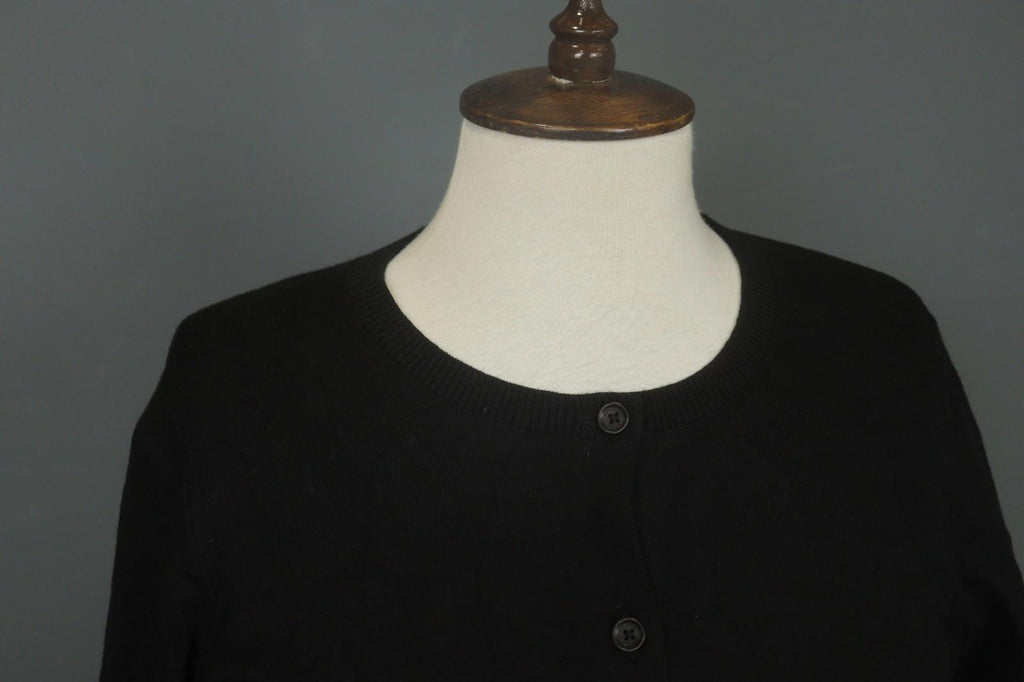 COACH Black Viscose Blend Raglan Sleeve Button Front Cardigan Sweater – Size S