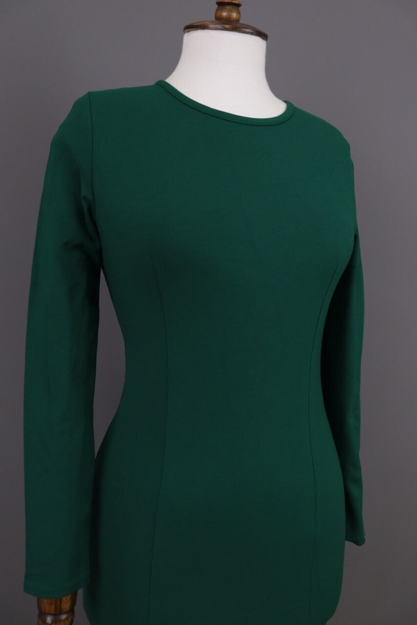 J. Crew Green Long Sleeve Bodycon Evening Midi Dress – Size XS