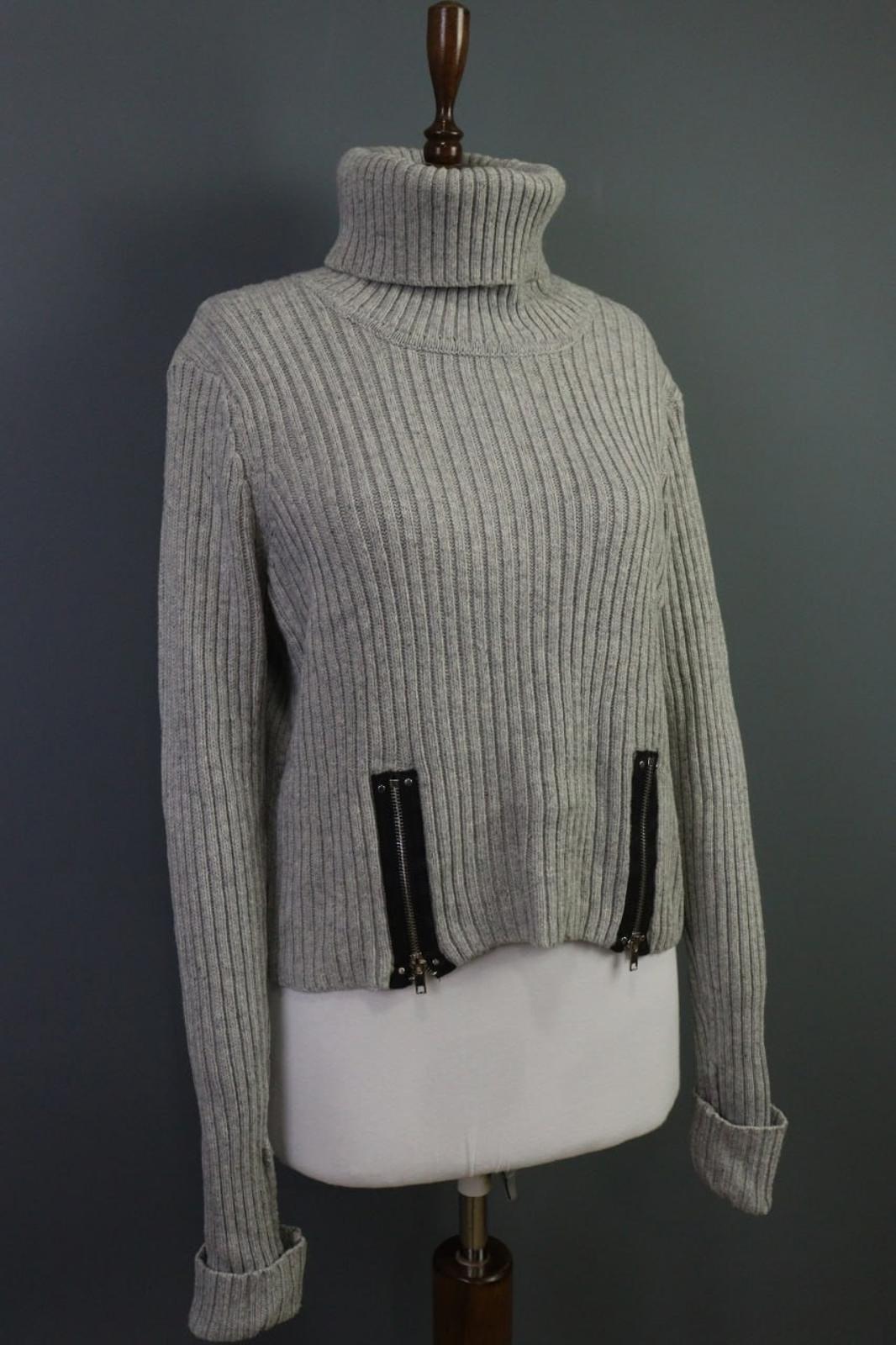 LINDEX Jean Paul Gaultier Gray Turtle Neck Ribbed Sleeve Pullover Sweater – Size L