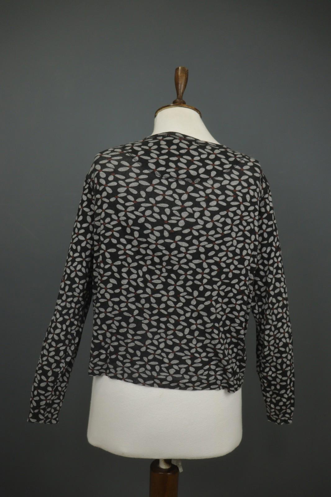 GUDRUN SJODEN Multi Floral Modal Long Sleeve Round Neck Button Front Top – Size M
