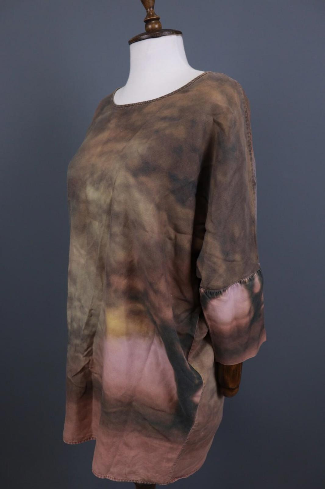 STINE GOYA Multicolor Printed Long Sleeve Lagenlook Relaxed Midi Dress – Size XS