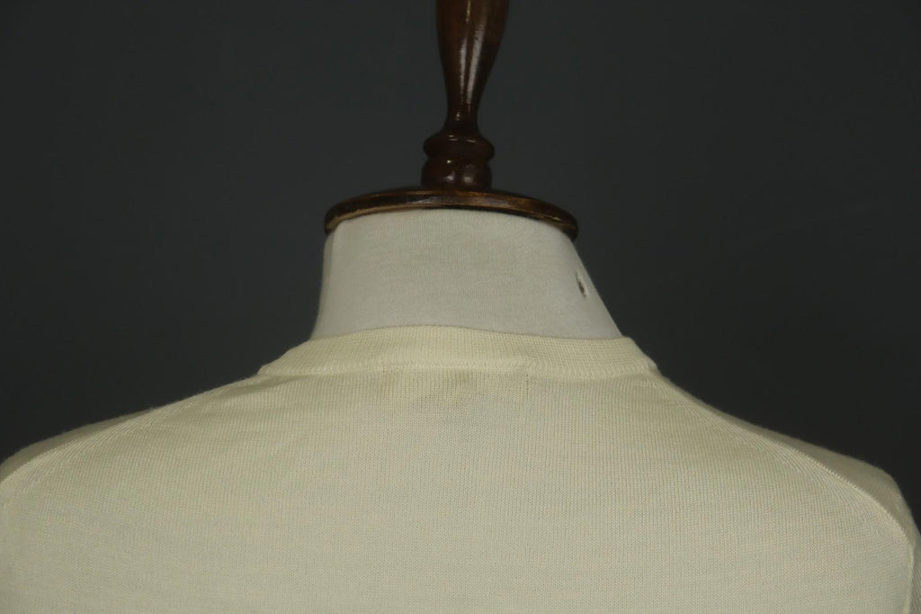 LA MAILLE SEZANE Cream Knitted Raglan Sleeve Crew Neck Pullover Sweater – Size XS