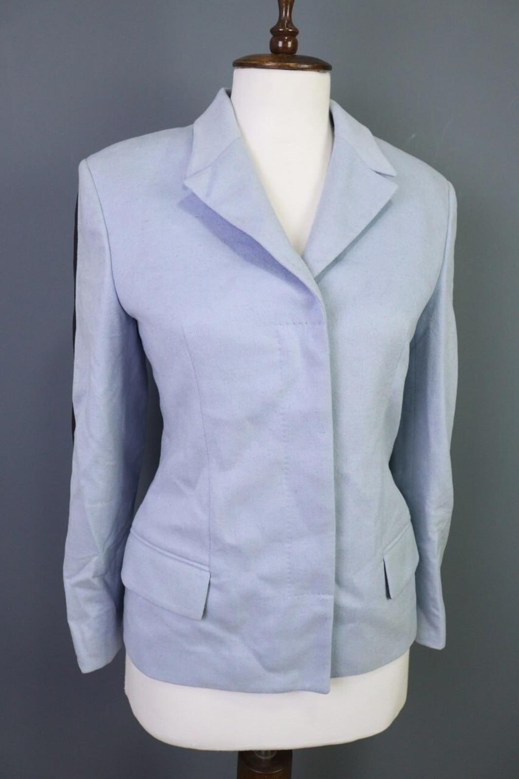 GIANNI VERSACE COUTURE Blue Single Breast Check Blazer Jacket Sz 38