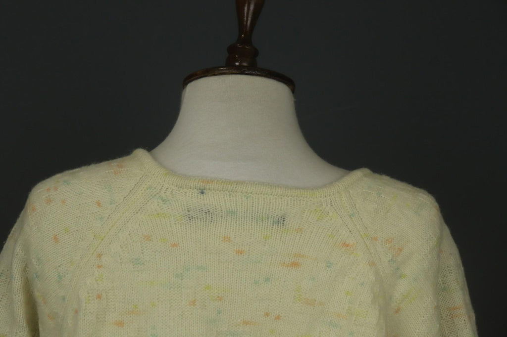 GUDRUN SJODEN Yellow Dotted 100% Wool Knitted Button Front Sweater Dress – Size M
