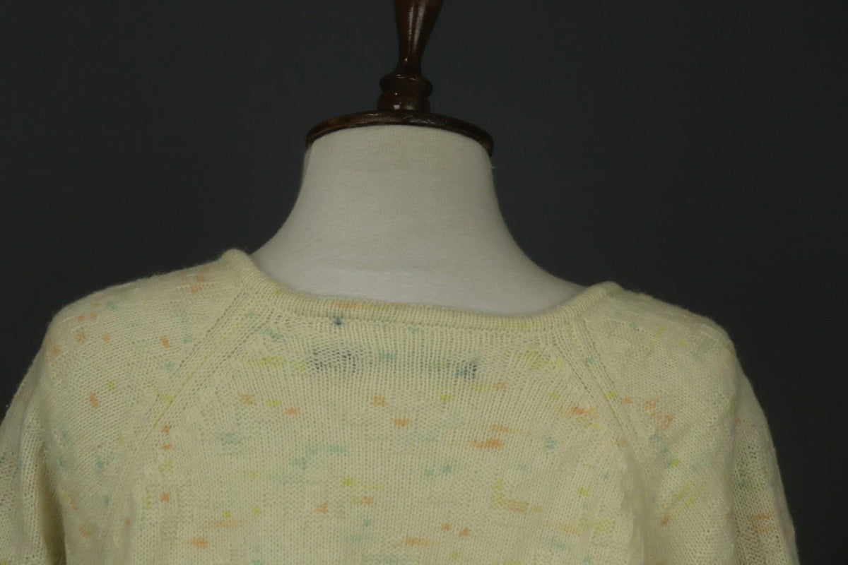 GUDRUN SJODEN Yellow Dotted 100% Wool Knitted Button Front Sweater Dress – Size M