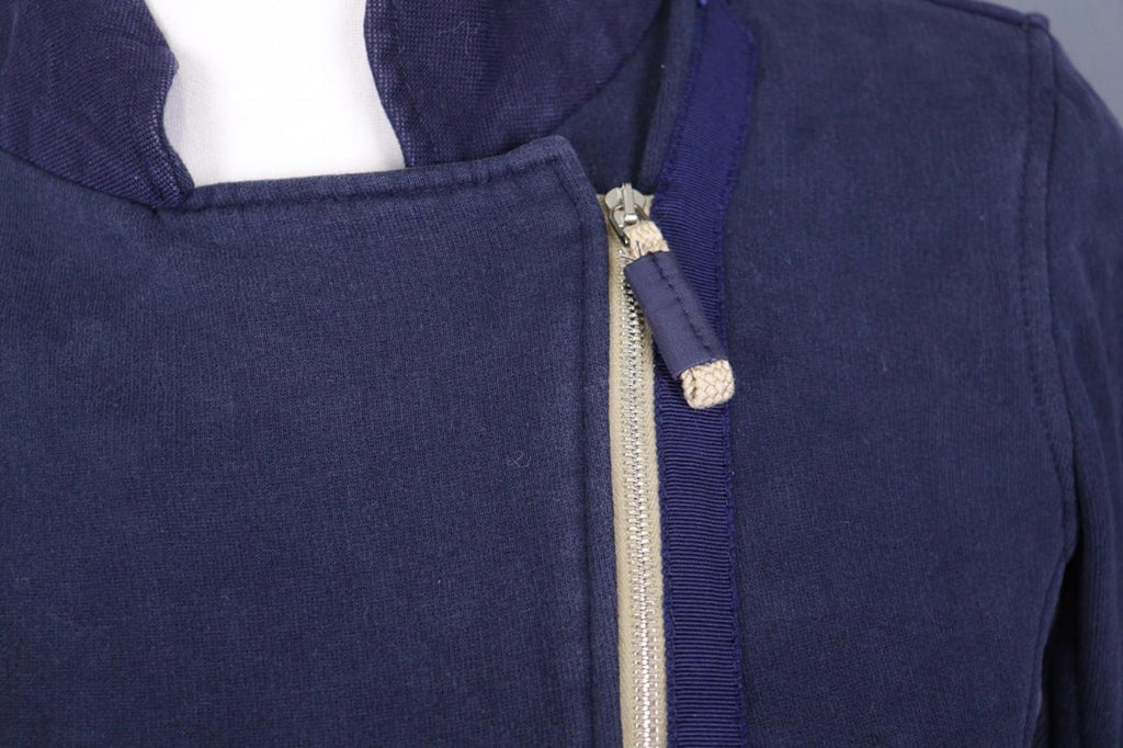 FRAUENSCHUH Blue 100%Cotton Mock Neck Long Sleeve Zipper Pockets Jacket – Size 2