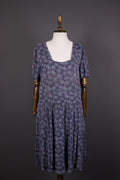 Deerberg Blue Floral Relaxed Summer Blouson A-Line Dress – Size L