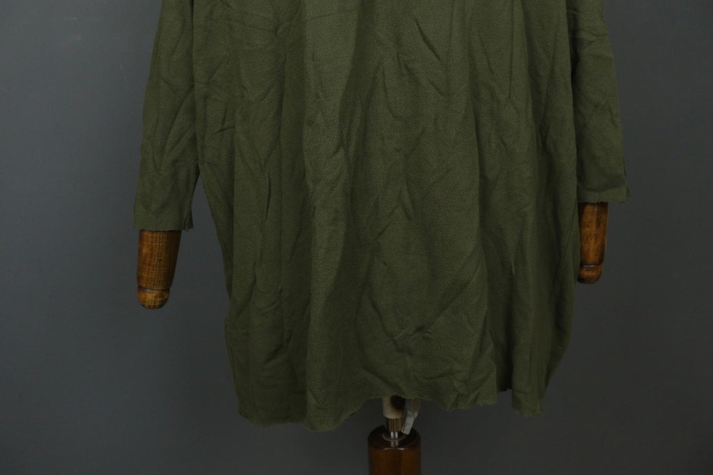HANNES ROETHER Green Cotton Long Sleeve Round Neck Pullover Tunic Top M/L