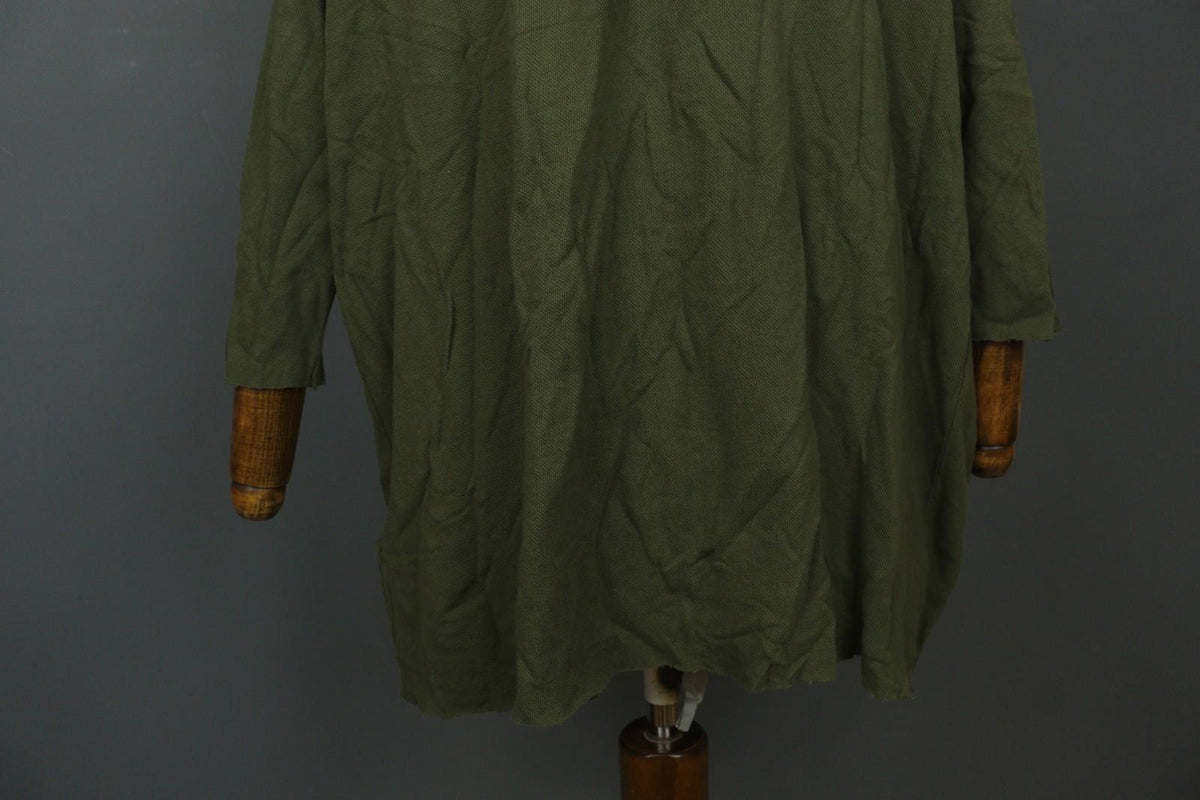 HANNES ROETHER Green Cotton Long Sleeve Round Neck Pullover Tunic Top M/L