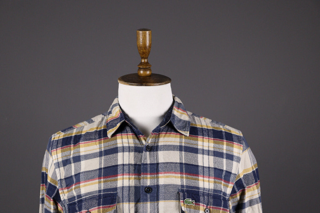 Lacoste Classic Fit Multicolor Check Plaid Flannel Overshirt – Size FR 41 / M / L