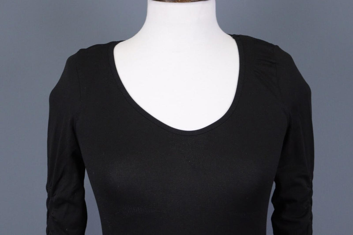 HIGH USE by CLAIRE CAMPBELL Black Bodycon 3/4 Sleeve Tunic Top – Size XS S