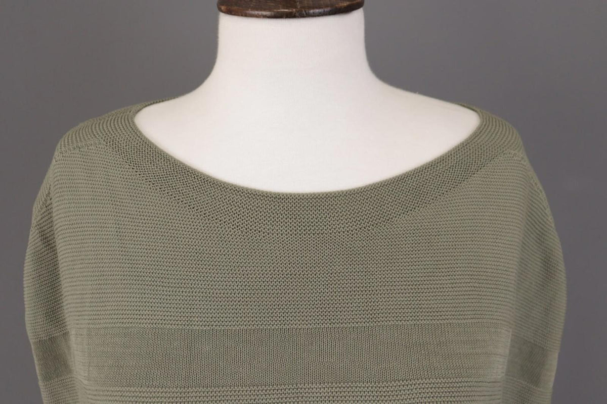 OSKA Green Knit Lagenlook Relaxed Sleeveless Poncho Sweater S