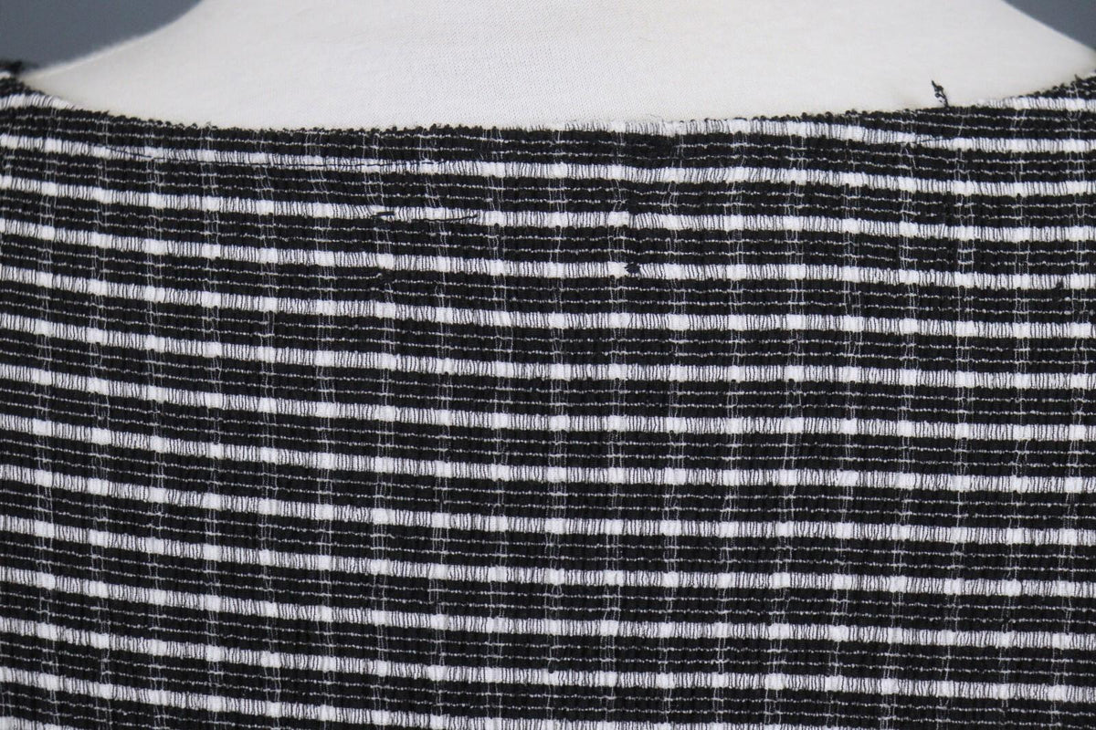 ZADIG & VOLTAIRE Black and White Casual Long Sleeve Round Neck Top Blouse