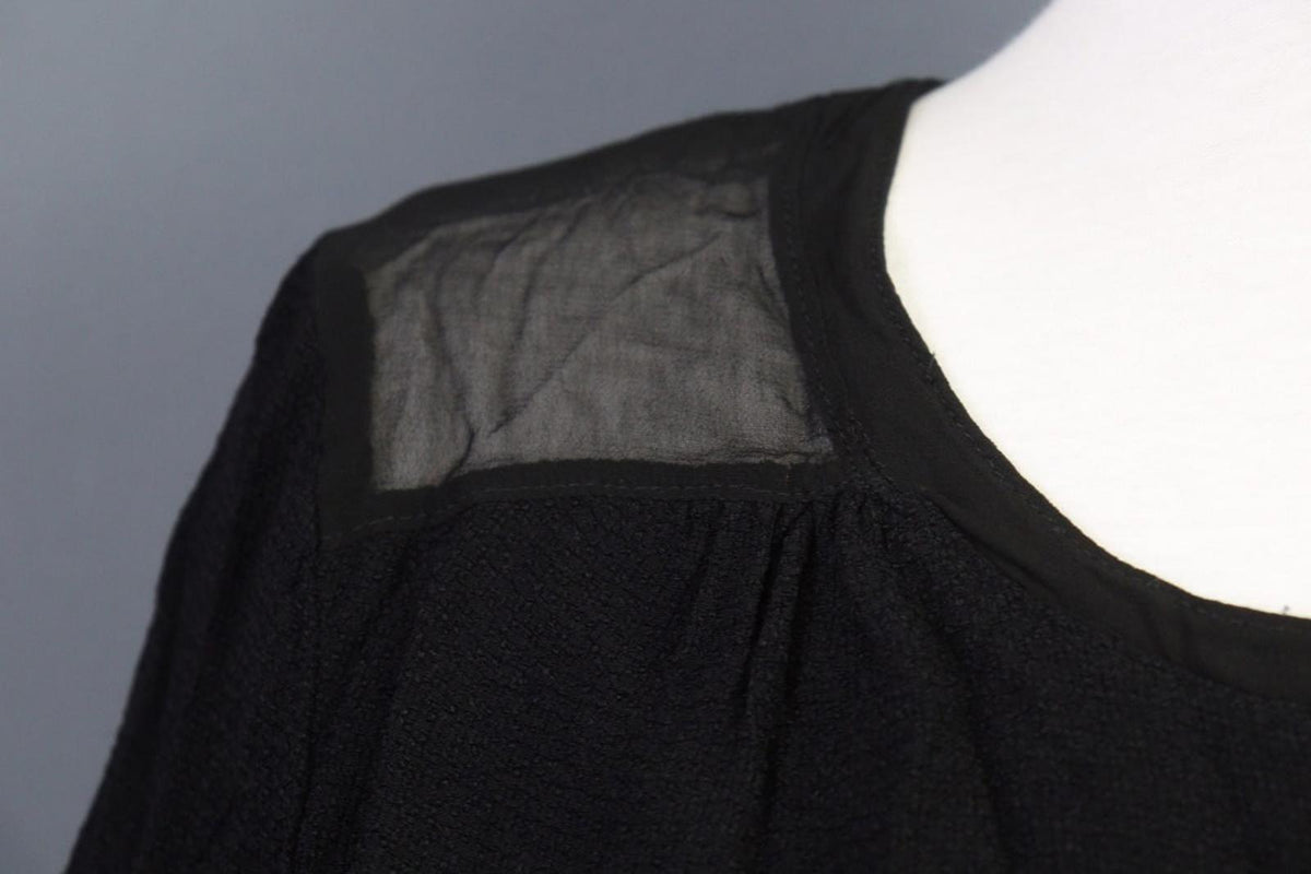 TRANSIT PAR-SUCH Black Viscose Long Sleeve Button Front Shirt Dress – Size 4