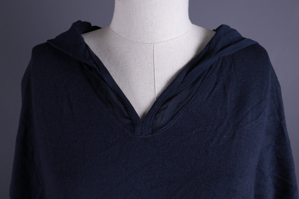 Annette Gortz Dark Blue Wool Hooded Oversized Sweater – Size M