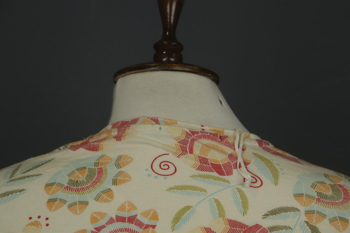 GUDRUN SJODEN Multicolor Floral Modal Long Sleeve Round Neck Shift Dress – Size L