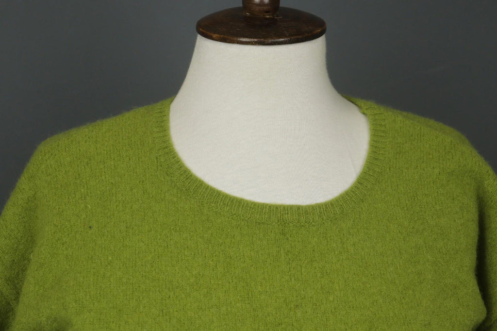 GUDRUN SJODEN Green 100% Wool Tight Knitted Crew Neck Pullover Sweater – Size L