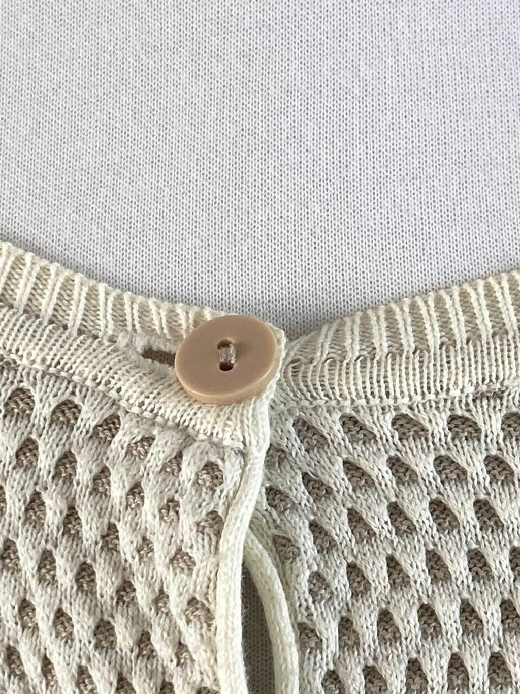 GUDRUN SJODEN Ivory Textured Knit Cardigan Sweater – Size L