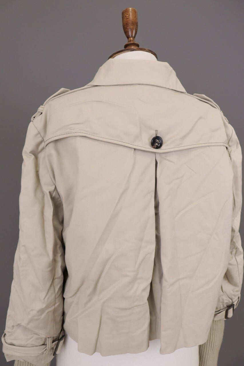 Laurel Beige Double Breasted Designer Wool Cropped Coat Jacket – Size 44