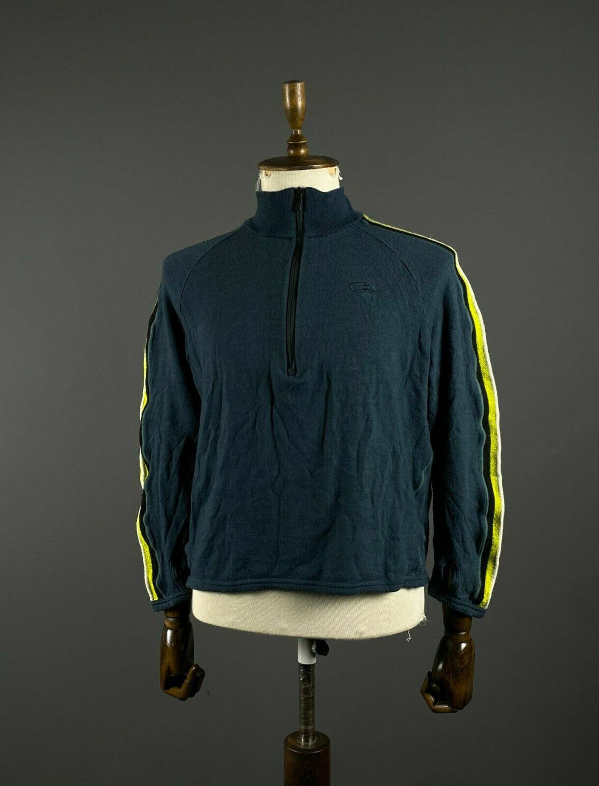 Icebreaker Blue High Neck 1/4 Zip Merino Wool Activewear Sweater – Men's M