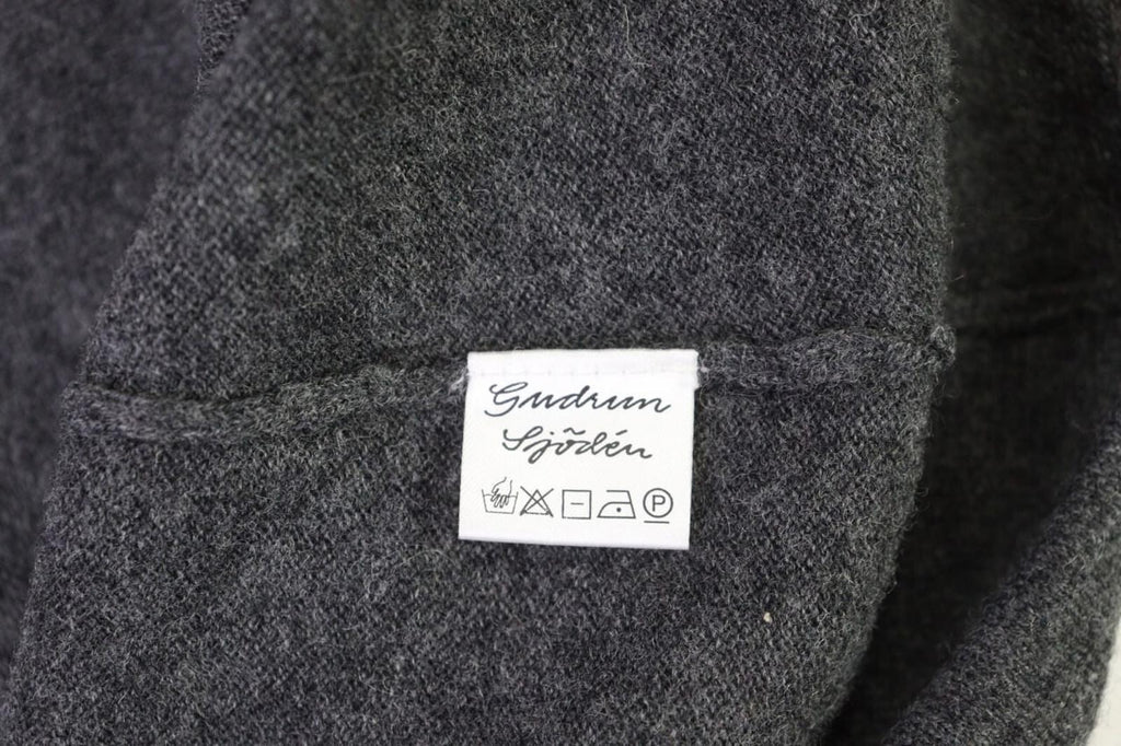 GUDRUN SJODEN Pullover Sweater Gray Wool Knit Lagenlook – Size M
