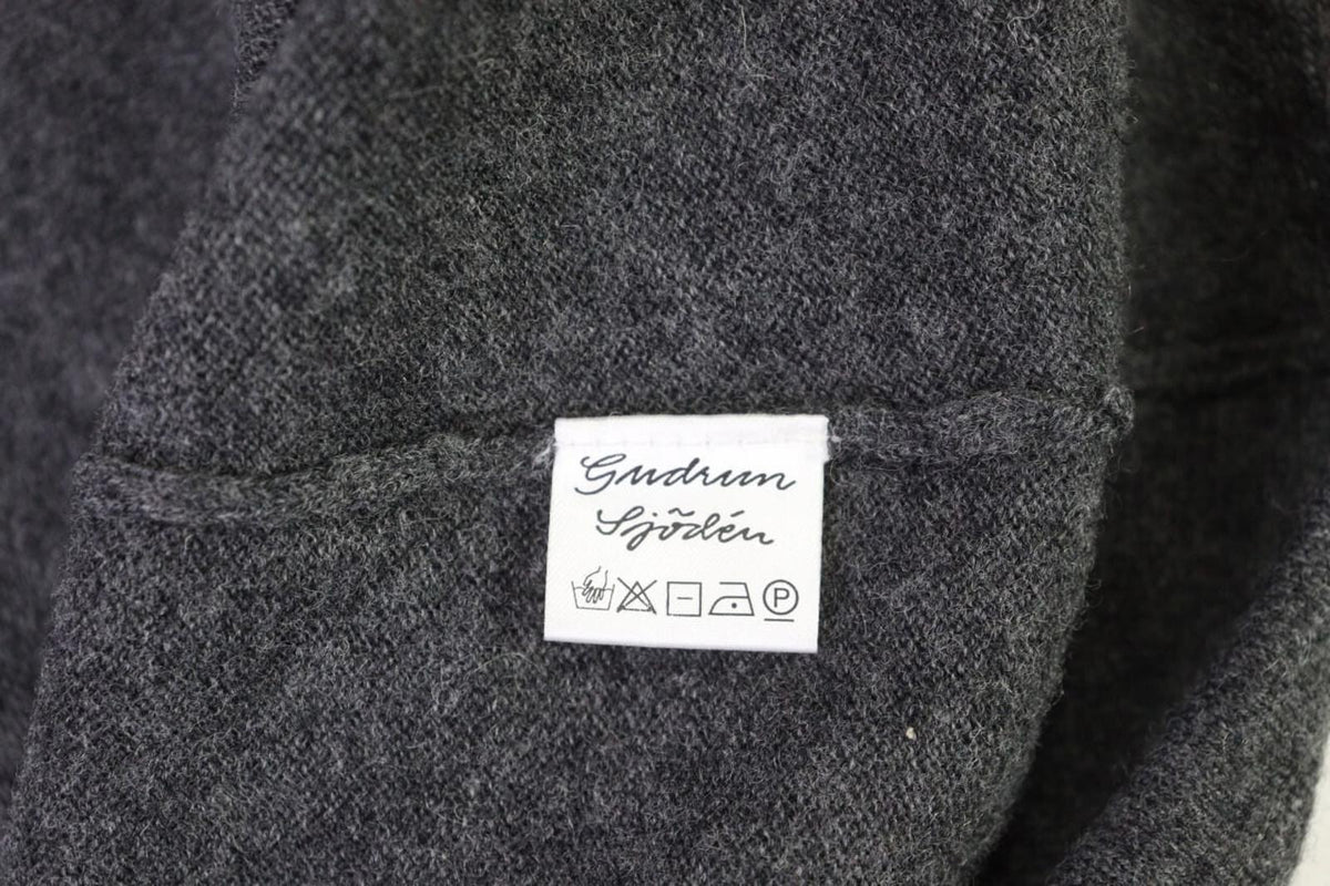 GUDRUN SJODEN Pullover Sweater Gray Wool Knit Lagenlook – Size M