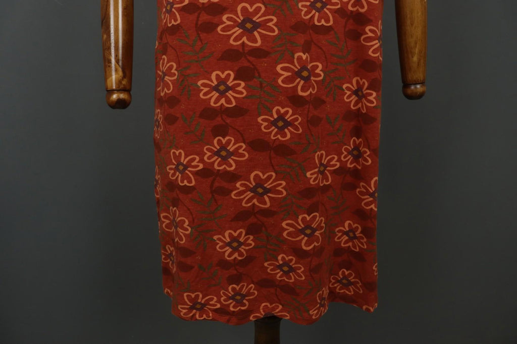 GUDRUN SJODEN Red Floral Crew Neck Long Sleeve Pullover Shift Dress – Size M