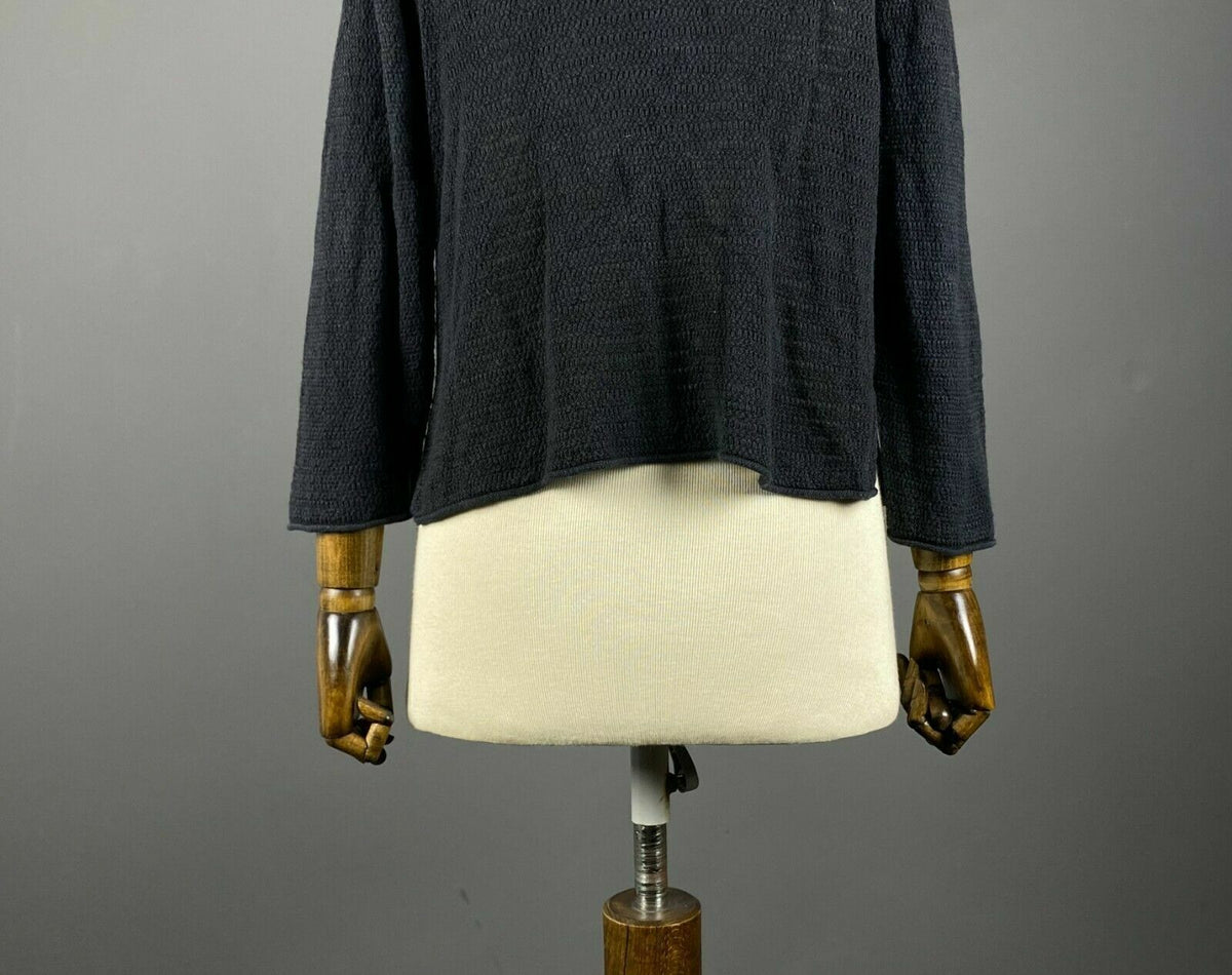 Gudrun Sjoden Black Knit Crochet Cardigan Sweater – Women's S