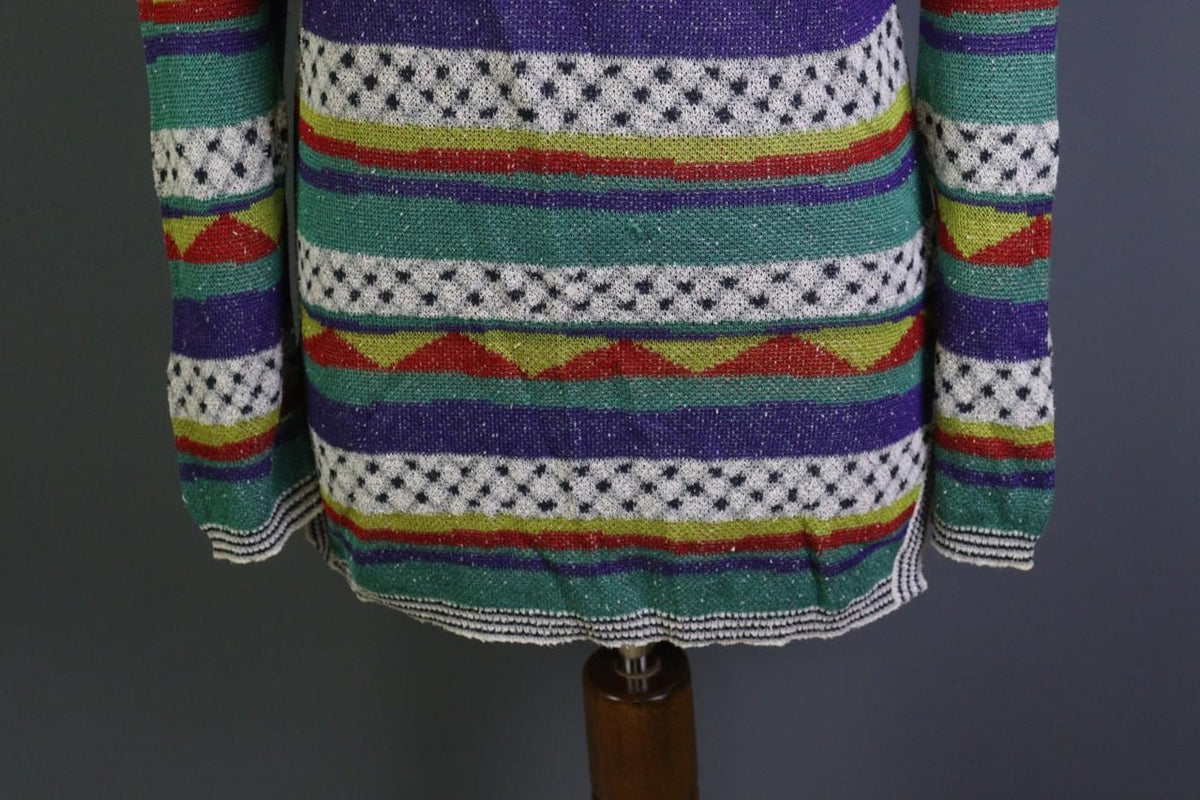 MISSONI SPORT Multi Striped Cotton Knitted Long Sleeve Pullover Sweater – Size 44