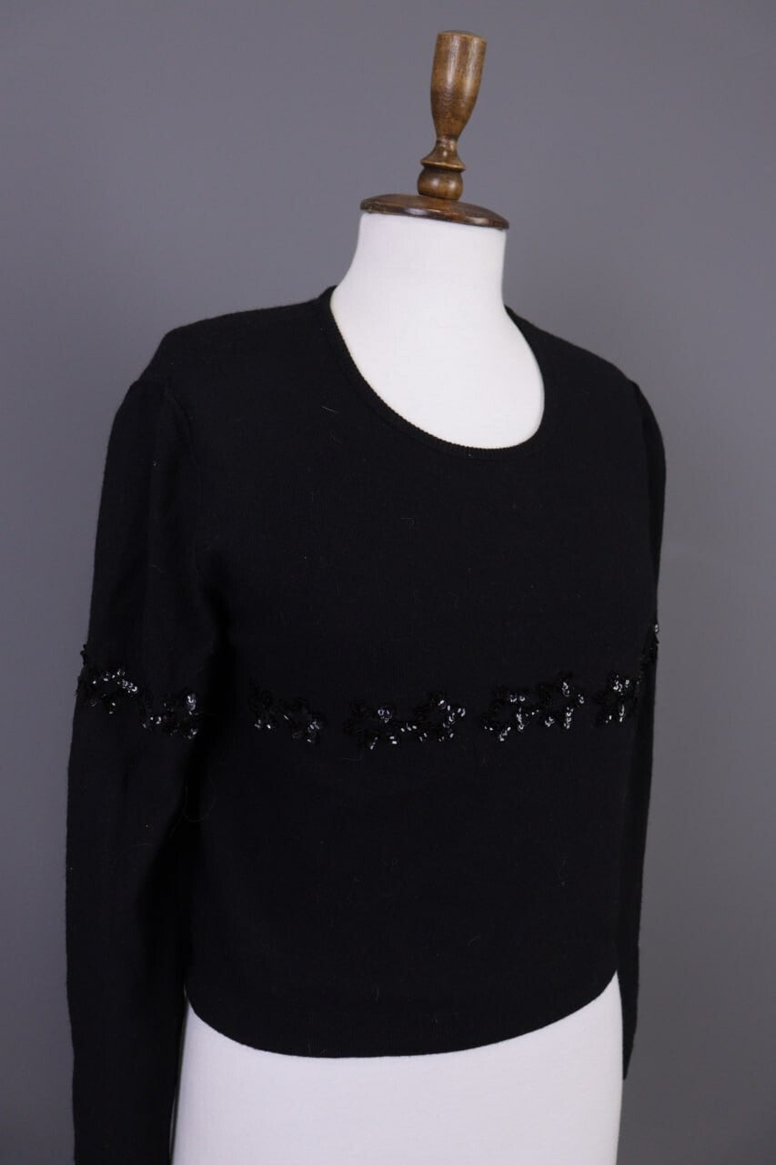 Sonia by Sonia Rykiel Black Wool Angora Knit Sweater 40 / M