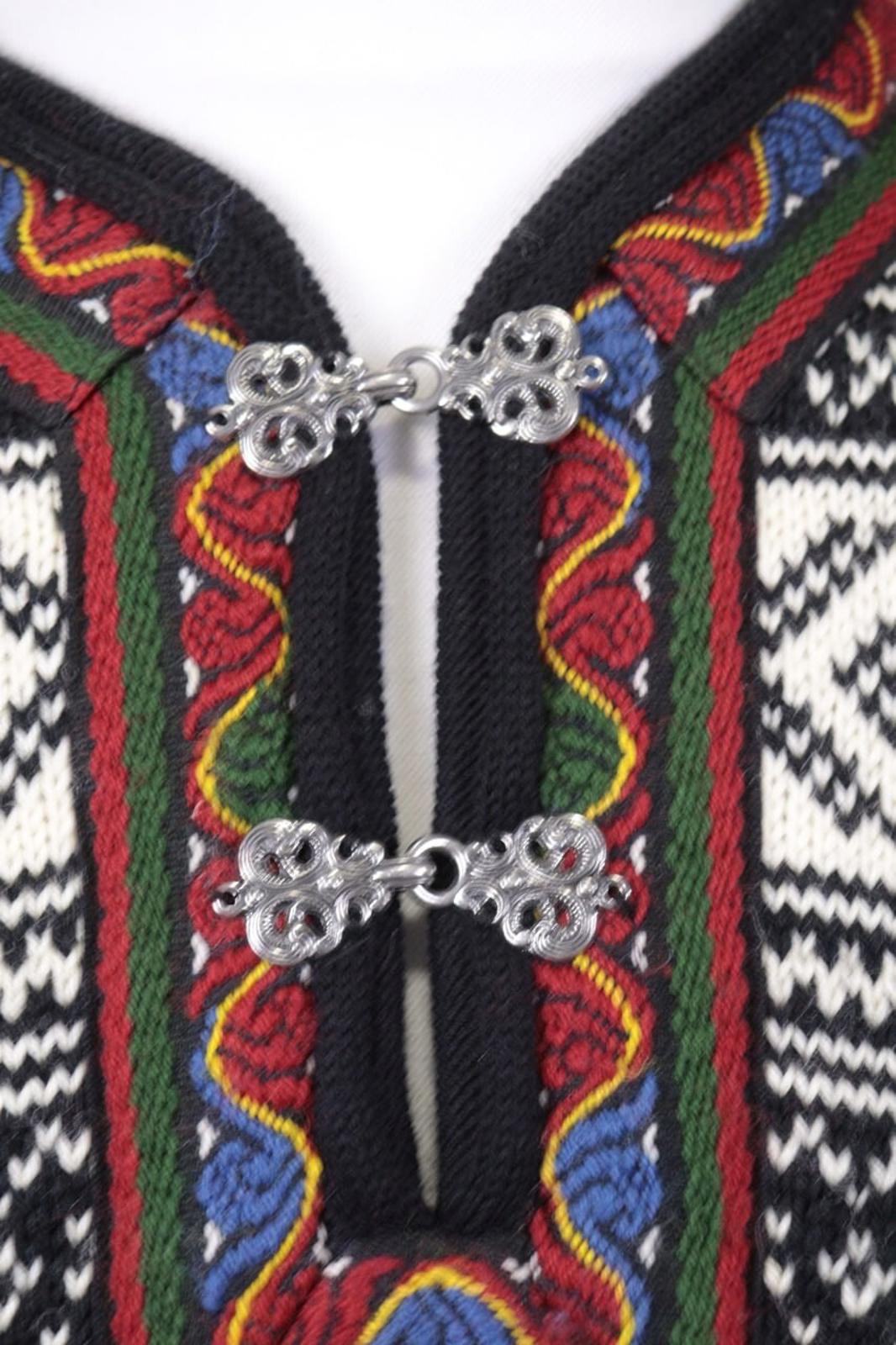 DALE OF NORWAY Black Fair Isle Wool Ski Sweater – Size S