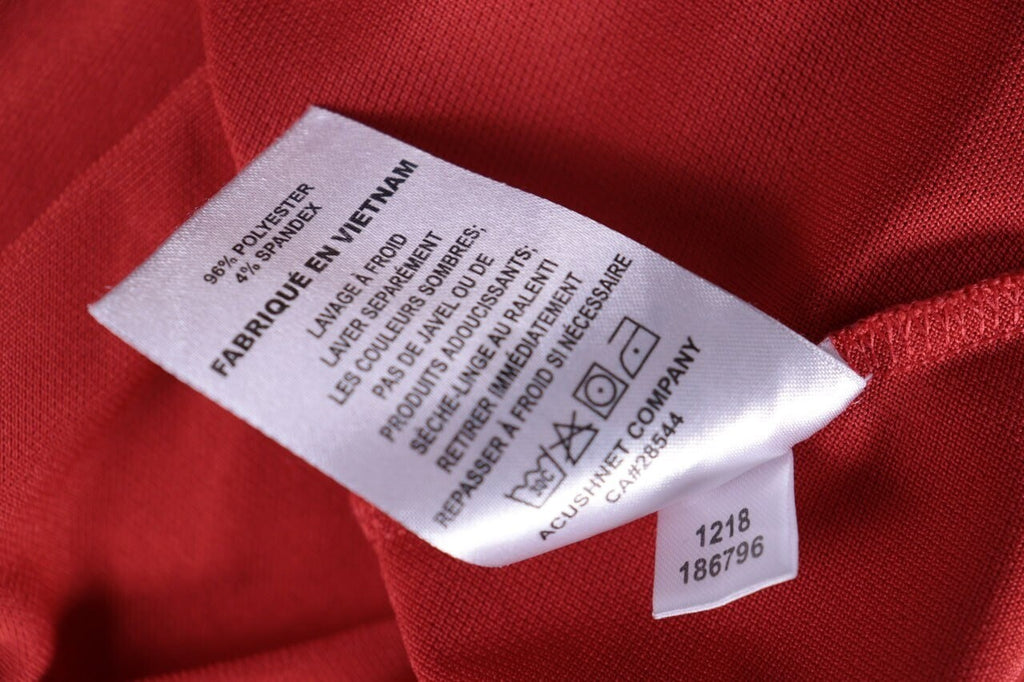 FJ FootJoy Athletic Fit Red Blue Tennis Short Sleeve Polo Shirt – Size L