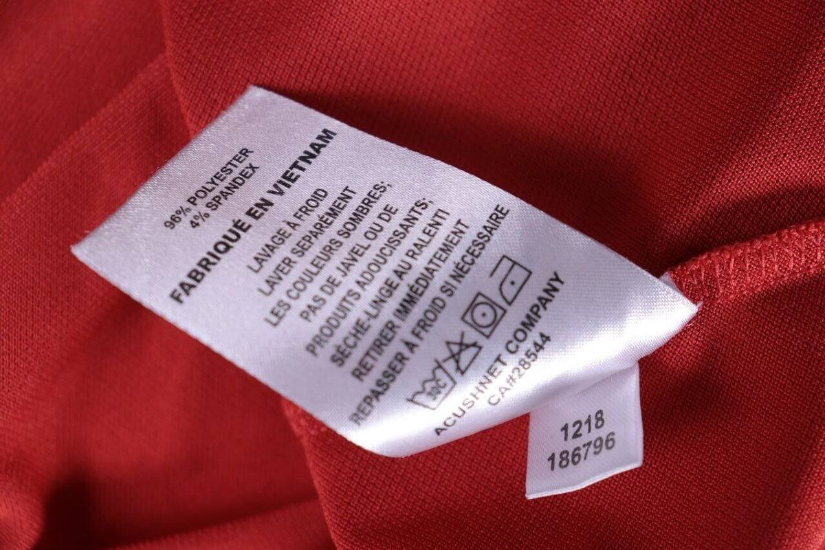 FJ FootJoy Athletic Fit Red Blue Tennis Short Sleeve Polo Shirt – Size L