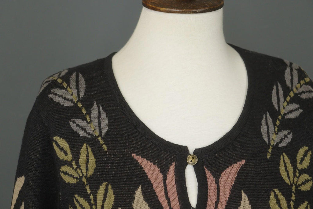 GUDRUN SJÖDEN Multicolor Floral Long Sleeve Button Front Cardigan Sweater – Size M