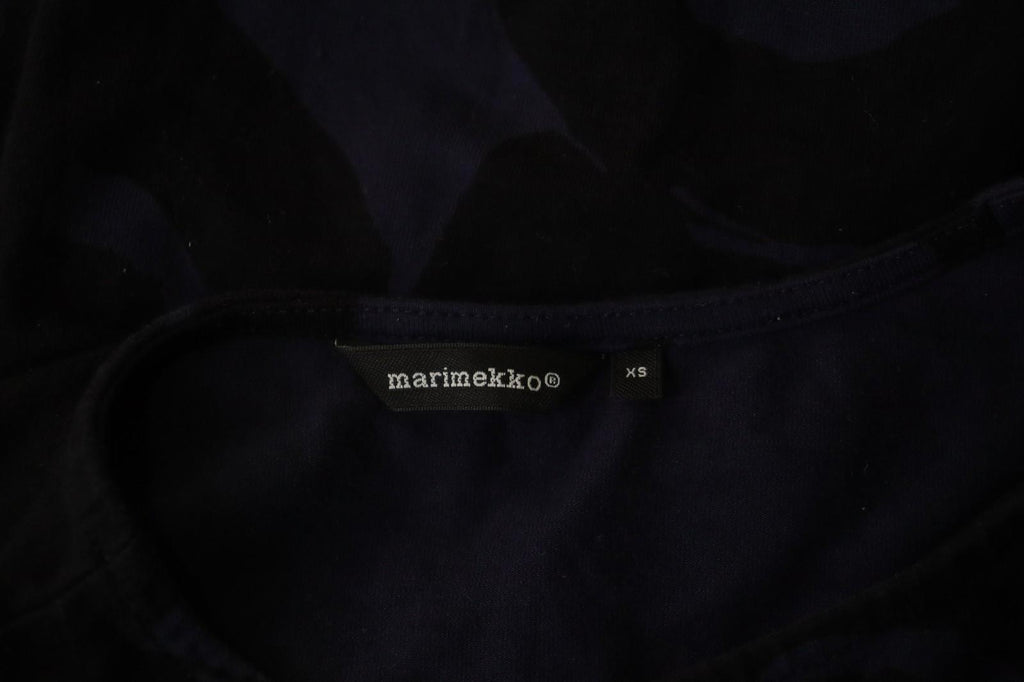 MARIMEKKO Purple Black Printed Viscose Long Sleeve Pullover Shift Dress – Size XS