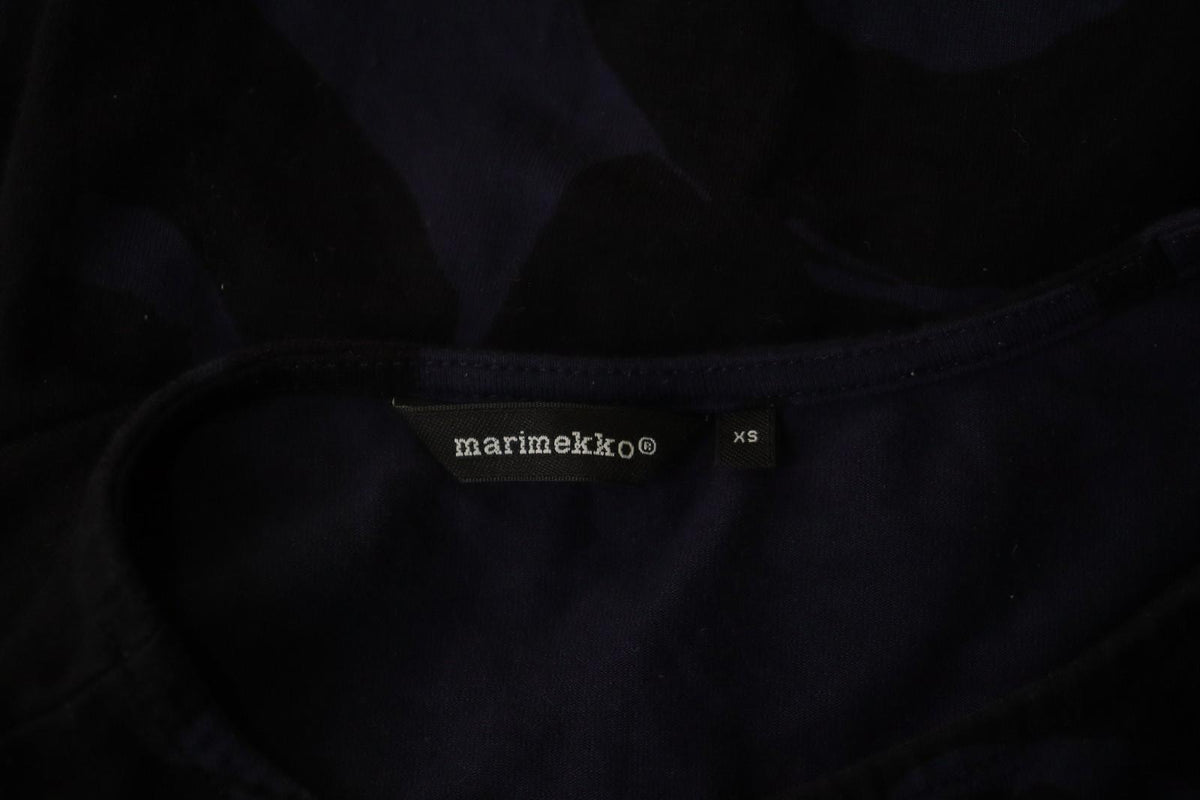 MARIMEKKO Purple Black Printed Viscose Long Sleeve Pullover Shift Dress – Size XS