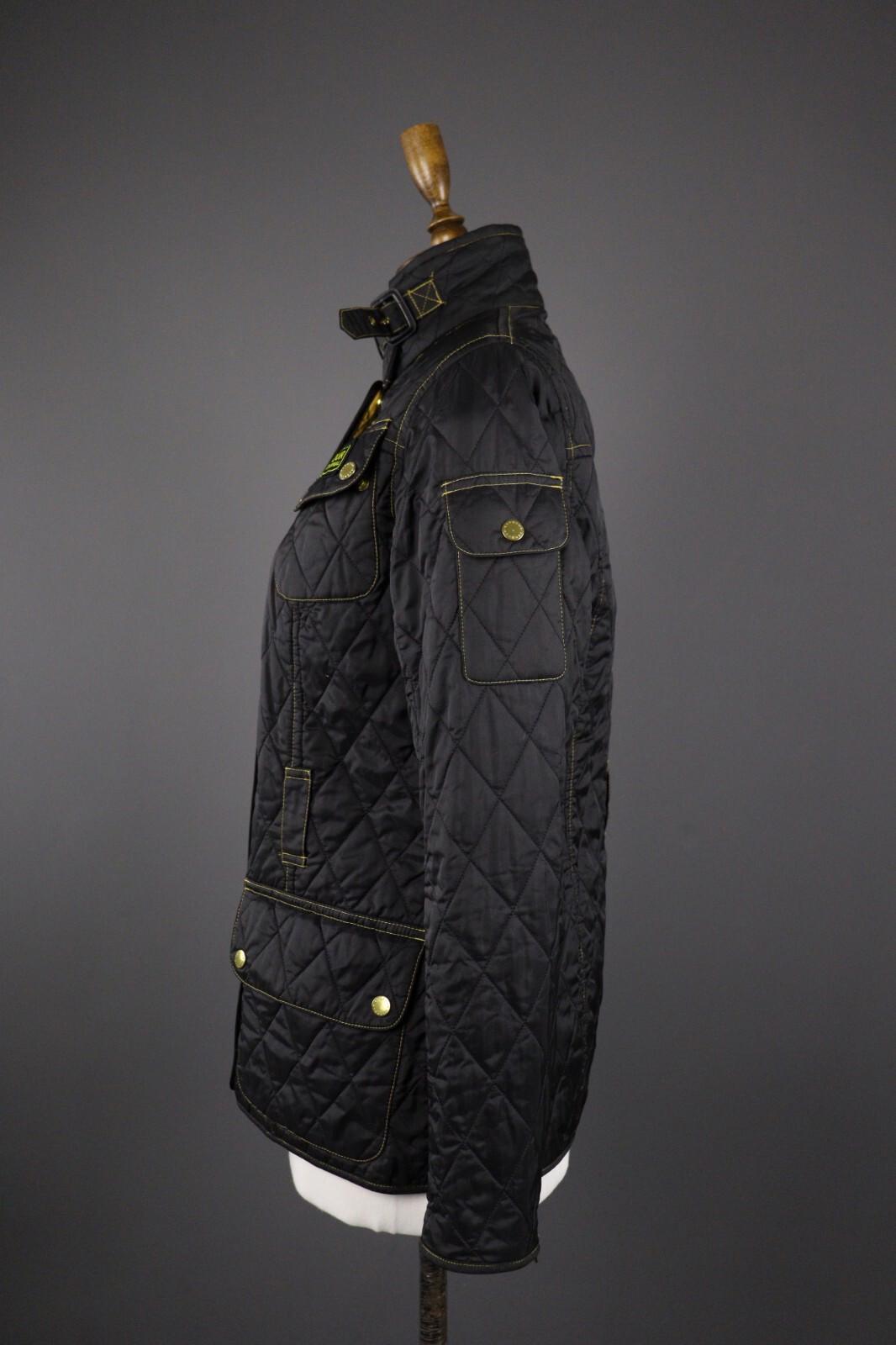 BARBOUR INTERNATIONAL Black Quilted Polyester Jacket – Size UK6 US10 EU36