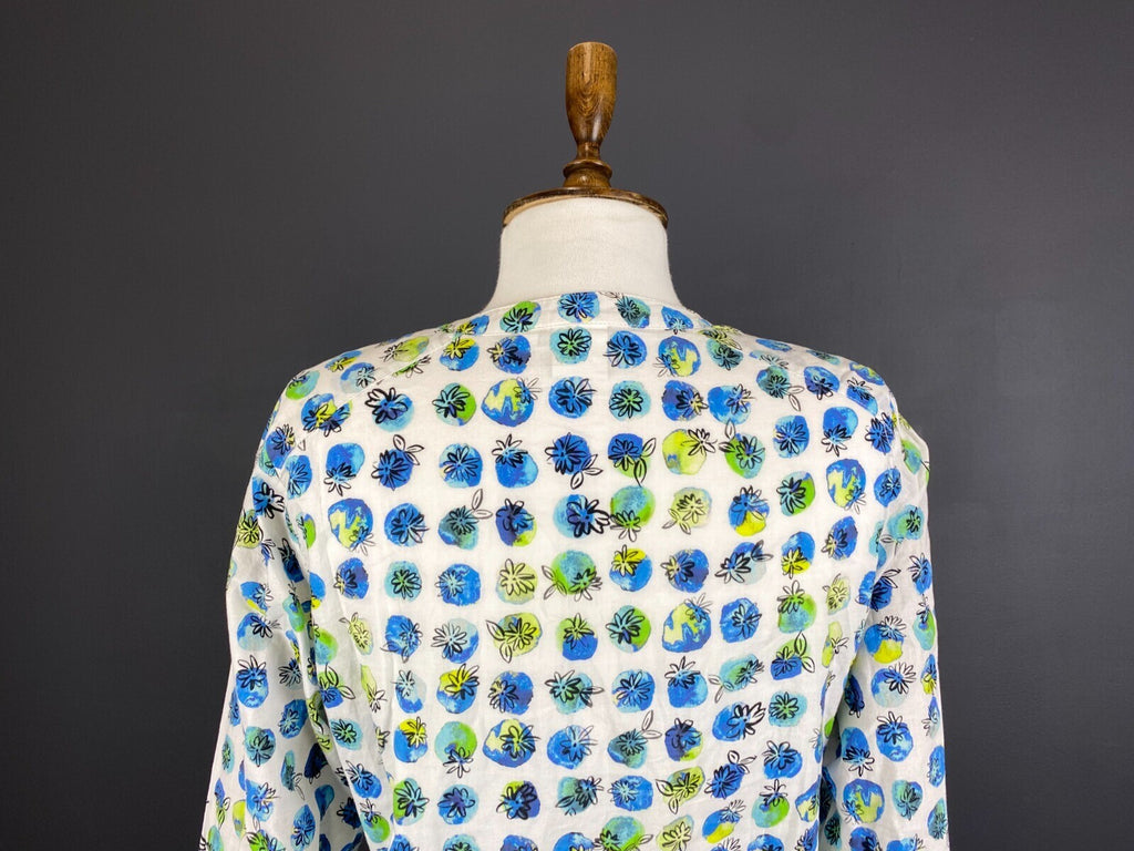 Emily Van Den Bergh Multicolor Henley Floral Long Sleeve Shirt – Size S US 6 EU 38