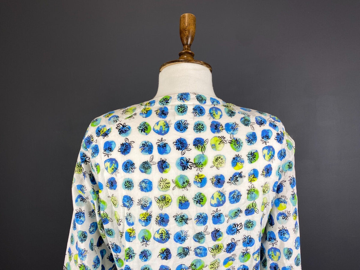 Emily Van Den Bergh Multicolor Henley Floral Long Sleeve Shirt – Size S US 6 EU 38